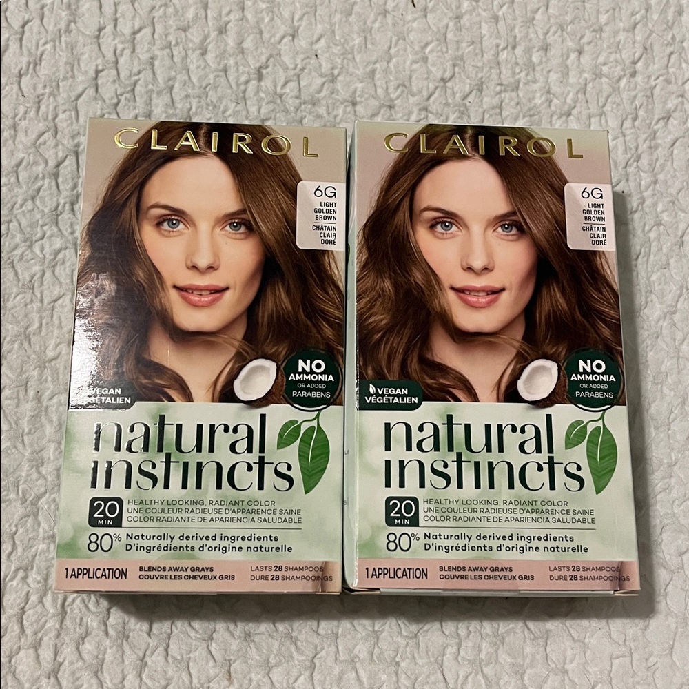 NWT Clairol Natural Instincts Hair Dye 6G Light Golden  Brown